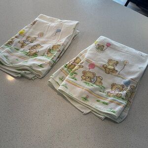 Set of 2 Vintage Toddler Time 100% cotton baby receiving blanket vintage 30 x 40